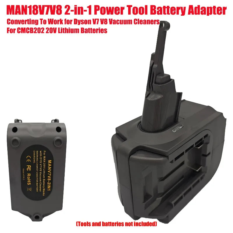 MAN18V7V8 2-in-1 Battery Adapter for Dyson V7 V8 & Craftsman 20V Battery Adapter Babs