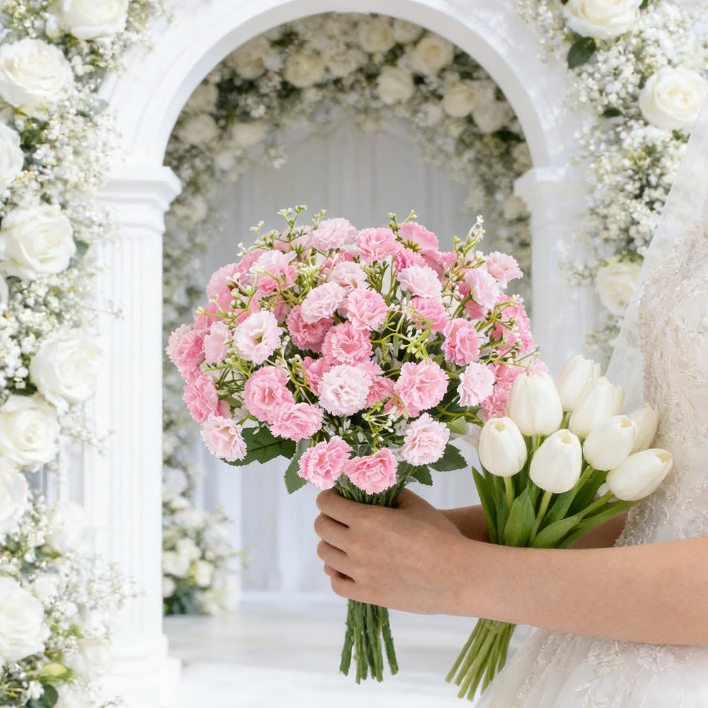 Artificial Silk Carnation Bouquet – Wedding & Home Decor Artificial Flower Bouquet Babs