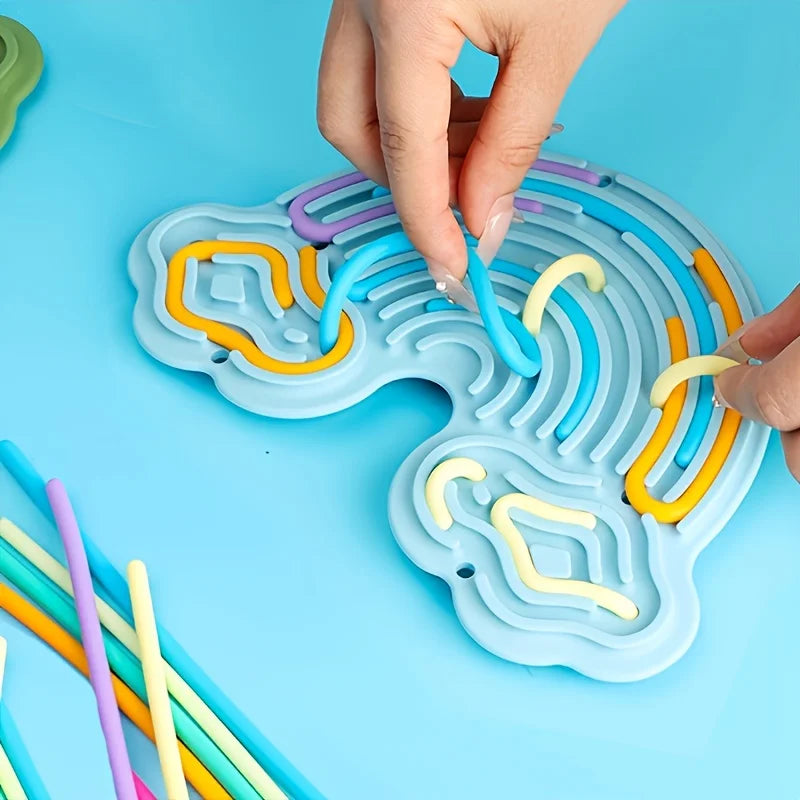 Rainbow Cloud Double-Sided Silicone Busy Board for Kids Sensory Busy Board Babs