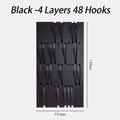 Solid Oak Wall Mounted Coat Rack – Multi-Hook Clothes Organizer Wall Coat Rack Babs Black-4 Layers