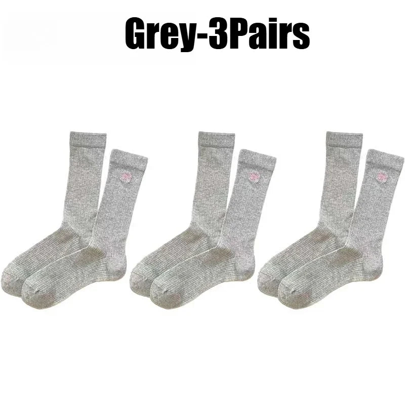 Girls Lace Bow Ruffle Socks – Breathable Knit Mid-Calf Lace Ruffle Socks Babs Grey-3Pairs One Size