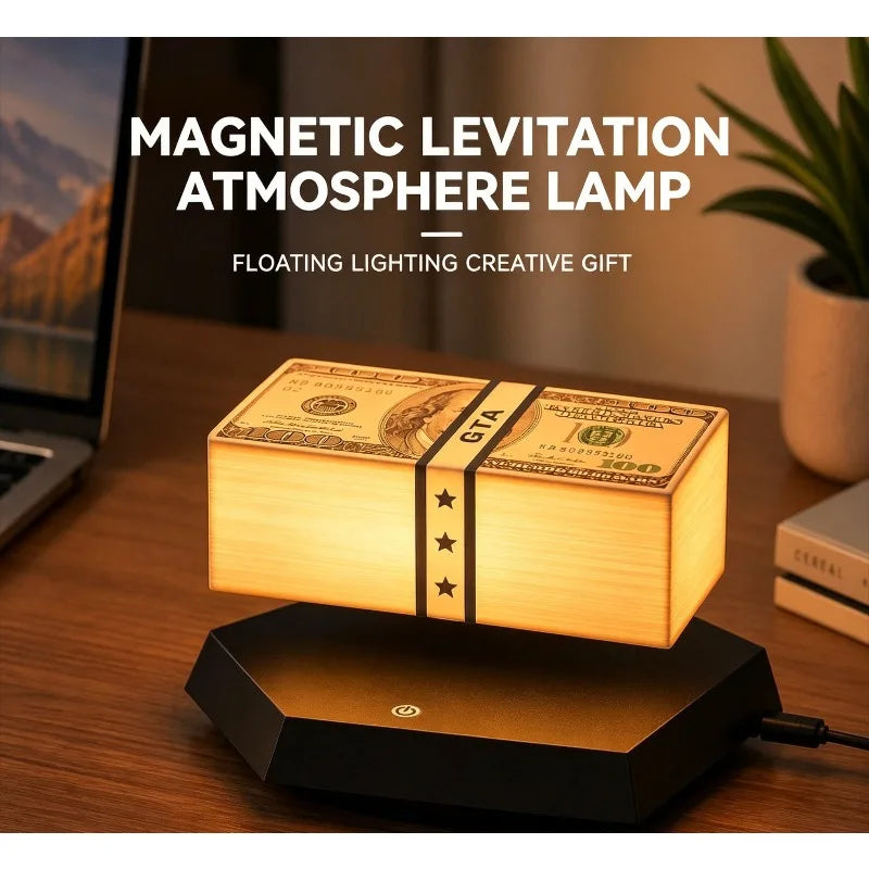 Magnetic Levitation Floating Banknote LED Night Light Ornament Levitation Desk Ornament Babs