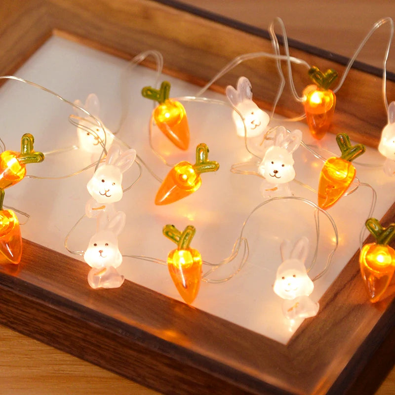 2M 20 LED Easter String Light Garland – Bunny, Egg & Carrot Easter Fairy Light Garland Babs