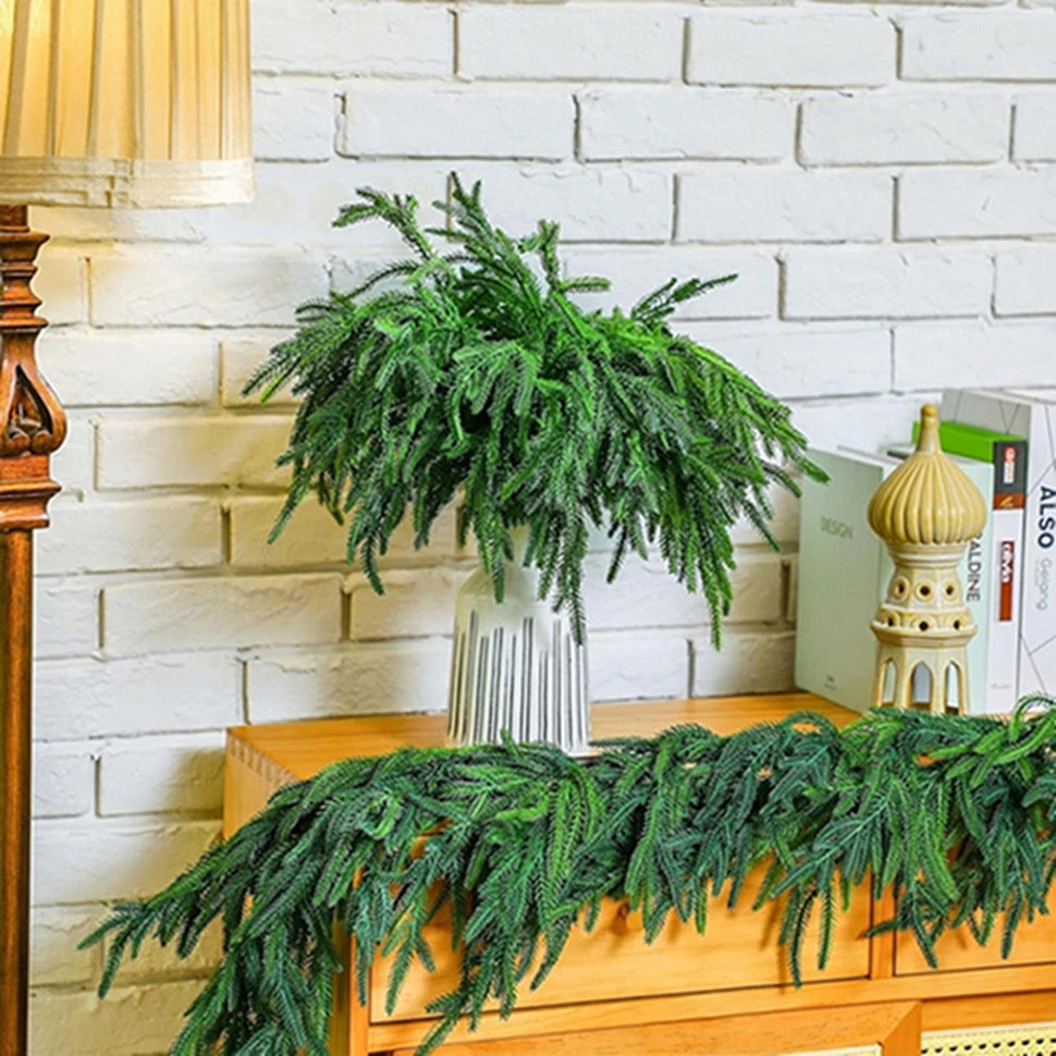 Artificial Pine Needle Stem – Christmas Wreath & Table Decor Artificial Plant Stem Babs
