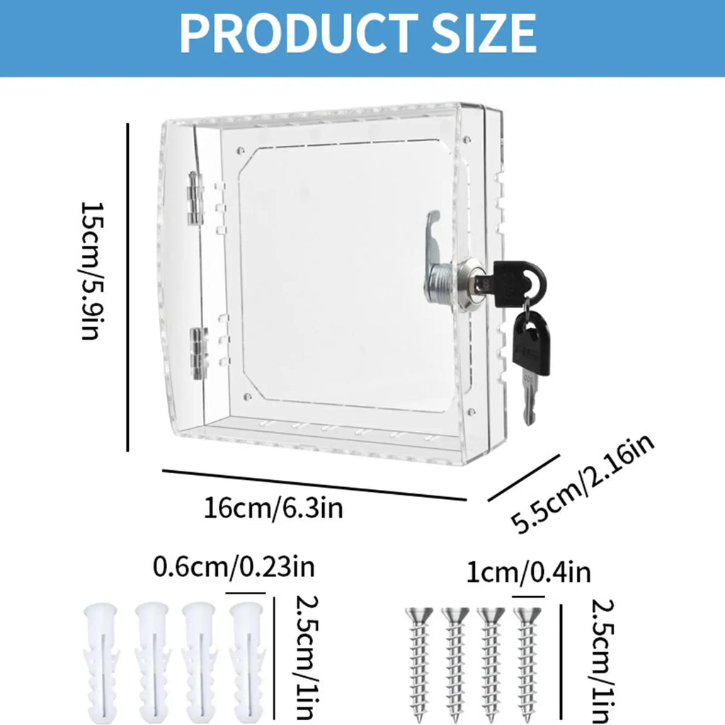 Transparent Thermostat Lock Box Cover with Keys | PC Guard Thermostat Lock Box Babs