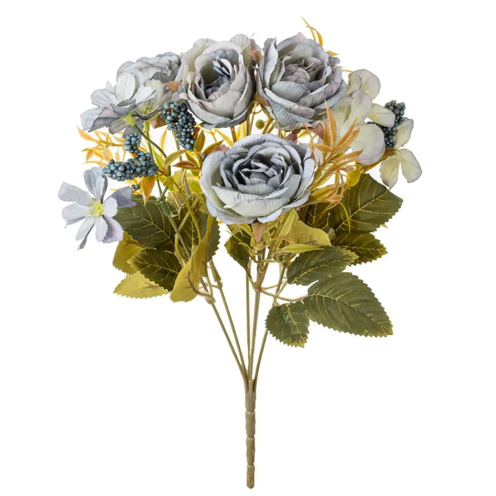 Silk Artificial Rose & Peony Bouquet – Wedding & Home Décor Artificial Flower Bouquet Babs color 7 4 pcs
