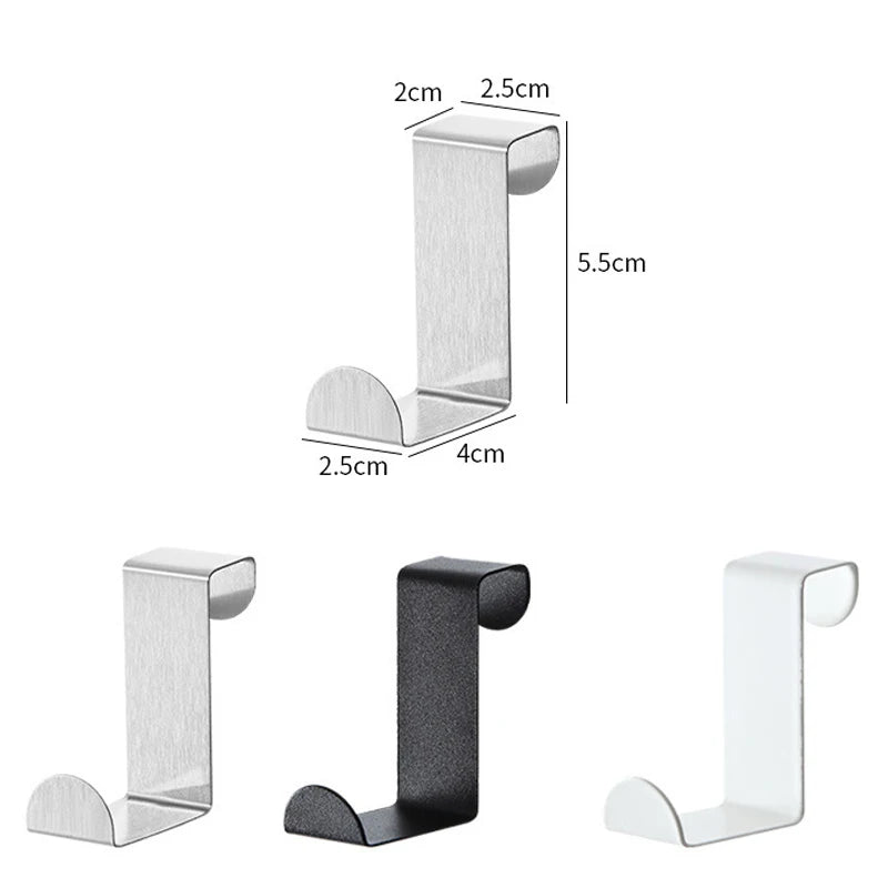 Z-Shaped Stainless Steel Cabinet Door Hooks – 10 Pack Organizer Cabinet Door Hook Babs