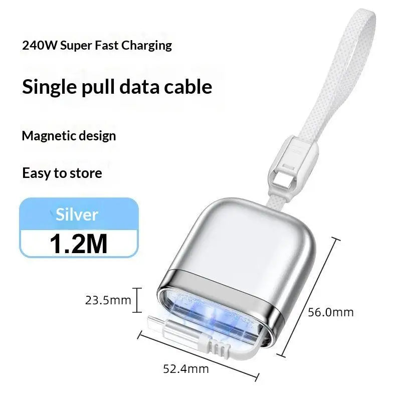 240W USB-C Retractable Fast Charge Cable – Magnetic Storage USB-C Charging Cable Babs A2
