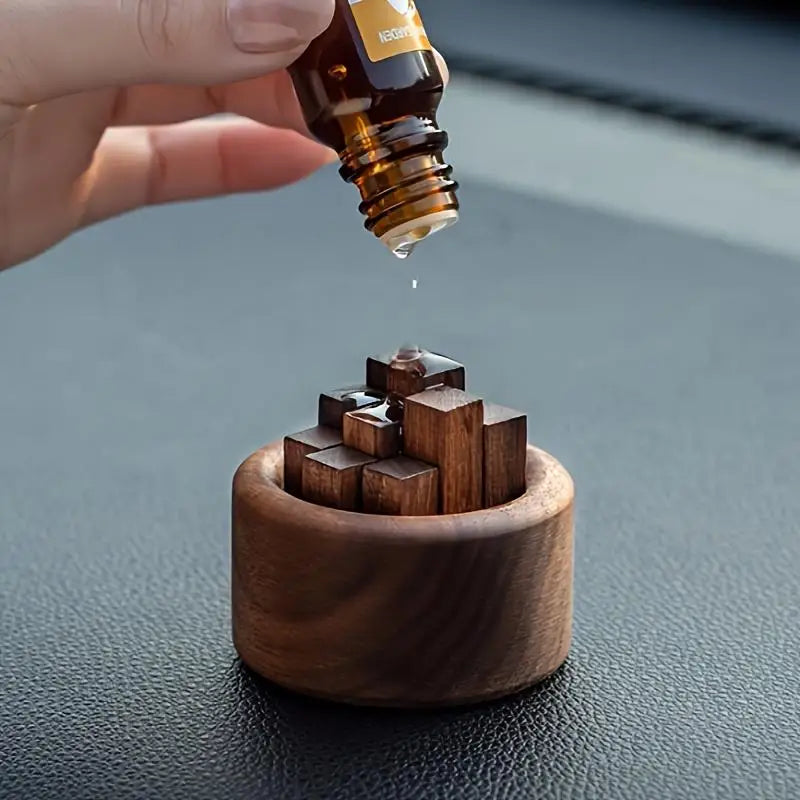 Walnut Wood Reed Diffuser Holder – Portable Home & Car Décor Reed Diffuser Holder Babs