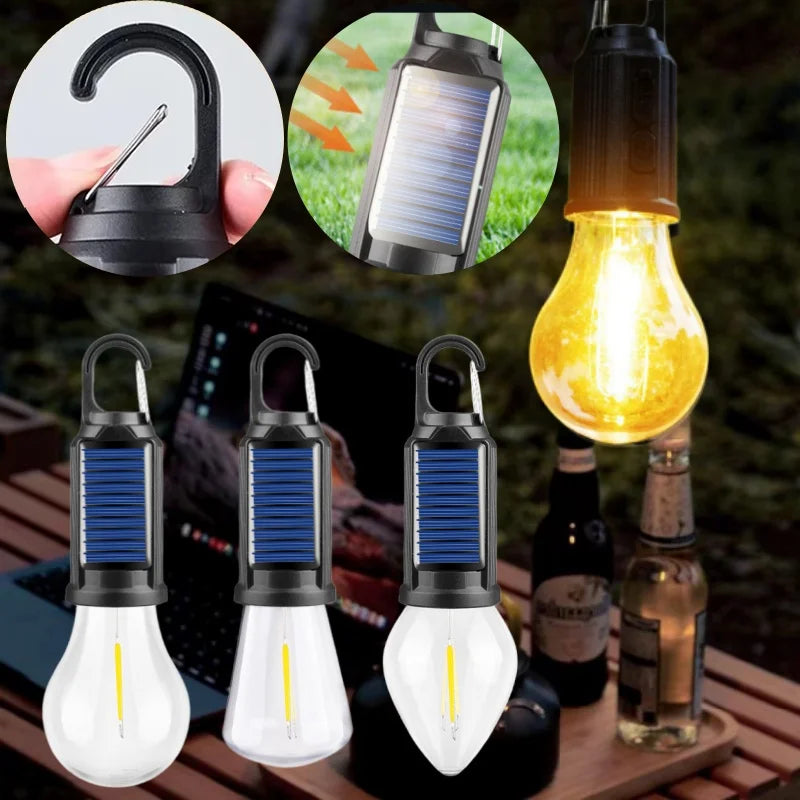 Solar Rechargeable Camping Light – Vintage Dimmable Bulb Solar Camping Light Babs