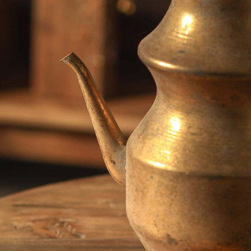 Retro Iron Kettle Vase – Tabletop Flower Vessel Home Décor Decorative Tabletop Vase Babs