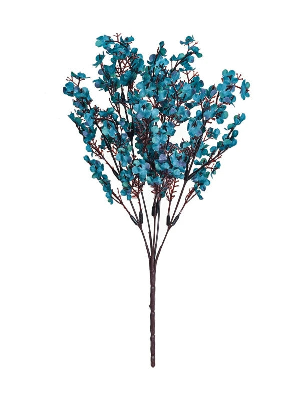 Silk Artificial Gypsophila & Peach Blossom Bouquet | Wedding Décor Artificial Flower Bouquet Babs DEEP BLUE 1 piece