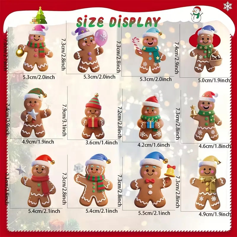 12/24pcs Gingerbread Man Wooden Christmas Tree Ornaments Christmas Tree Ornaments Babs