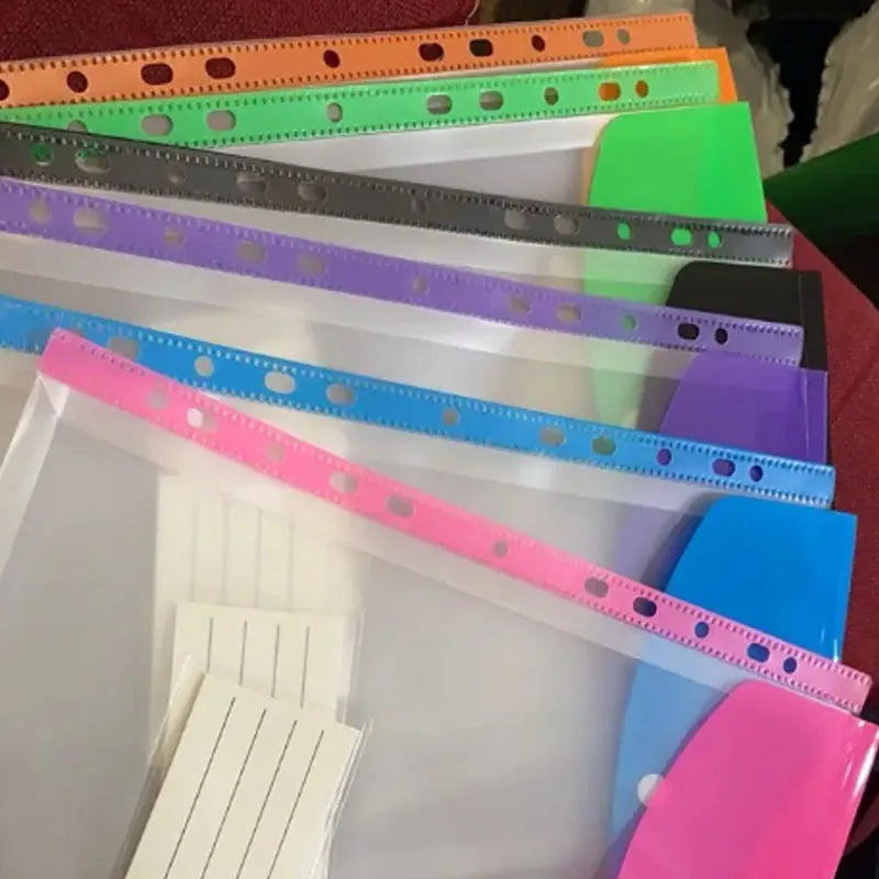 6 A4 Loose Leaf Binders | 11-Ring PP Folders with Label Pockets Loose Leaf Binder Babs