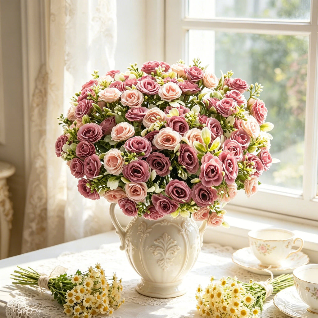 Artificial Silk Rose Bouquet – UV-Proof Wedding & Home Décor Artificial Silk Flowers Babs