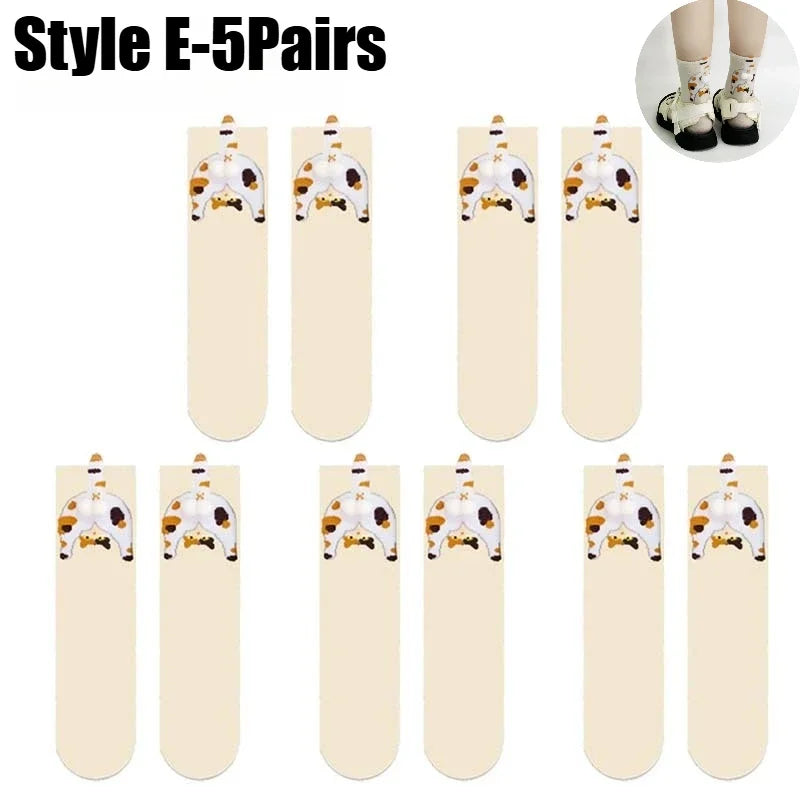 3D Dog Novelty Socks – Cute Animal Socks for Pet Lovers Novelty Animal Socks Babs Cat E-5Pairs One Size