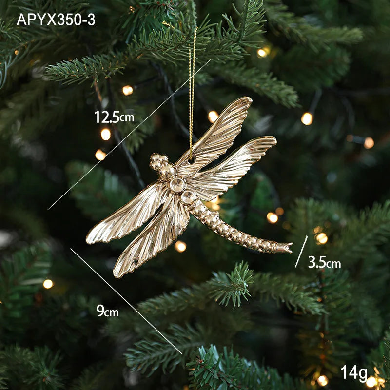 Christmas Gold Ornaments – Elk Angel Snowflake Xmas Tree Pendants Christmas Tree Ornaments Babs E