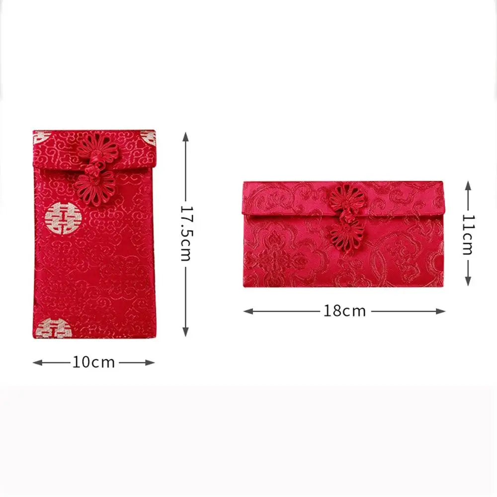Chinese Silk Brocade Red Envelope HongBao Gift Bag Festive Gift Envelope Babs