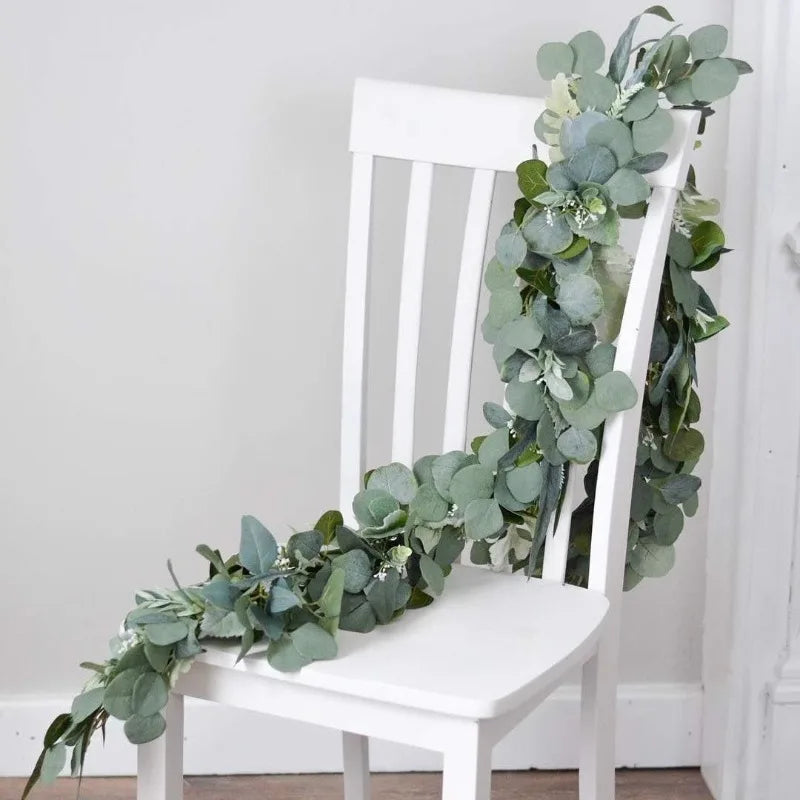 210cm Artificial Eucalyptus Wreath – Green Leaf Home & Wedding Decor Artificial Flower Wreath Babs
