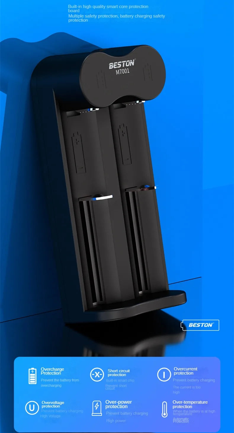 Universal 18650 2-Slot Li-ion Battery Charger | Smart Fast Charge Li-ion Battery Charger Babs