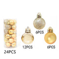 24Pcs Mini Christmas Ball Ornaments – 3cm Tree Decorations Christmas Tree Ornaments Babs Gold 3cm