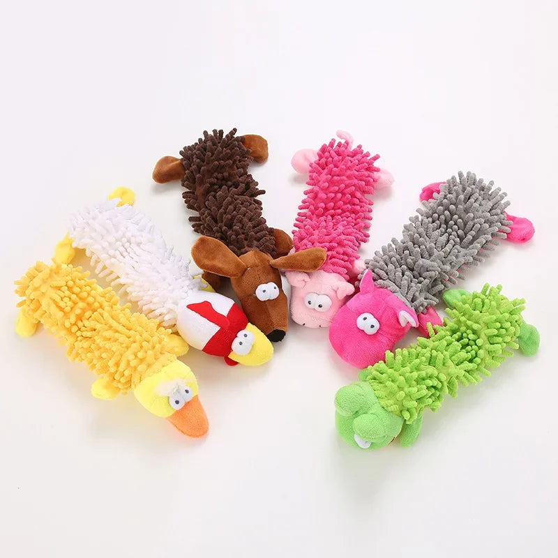 Plush Squeaky Chew Toy for Small Dogs – Fleece Animal Shape Dog Chew Toy Babs