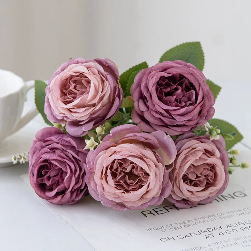 Silk Peony Artificial Flowers for Wedding & Home Décor Artificial Silk Flowers Babs Rose Red 1pc