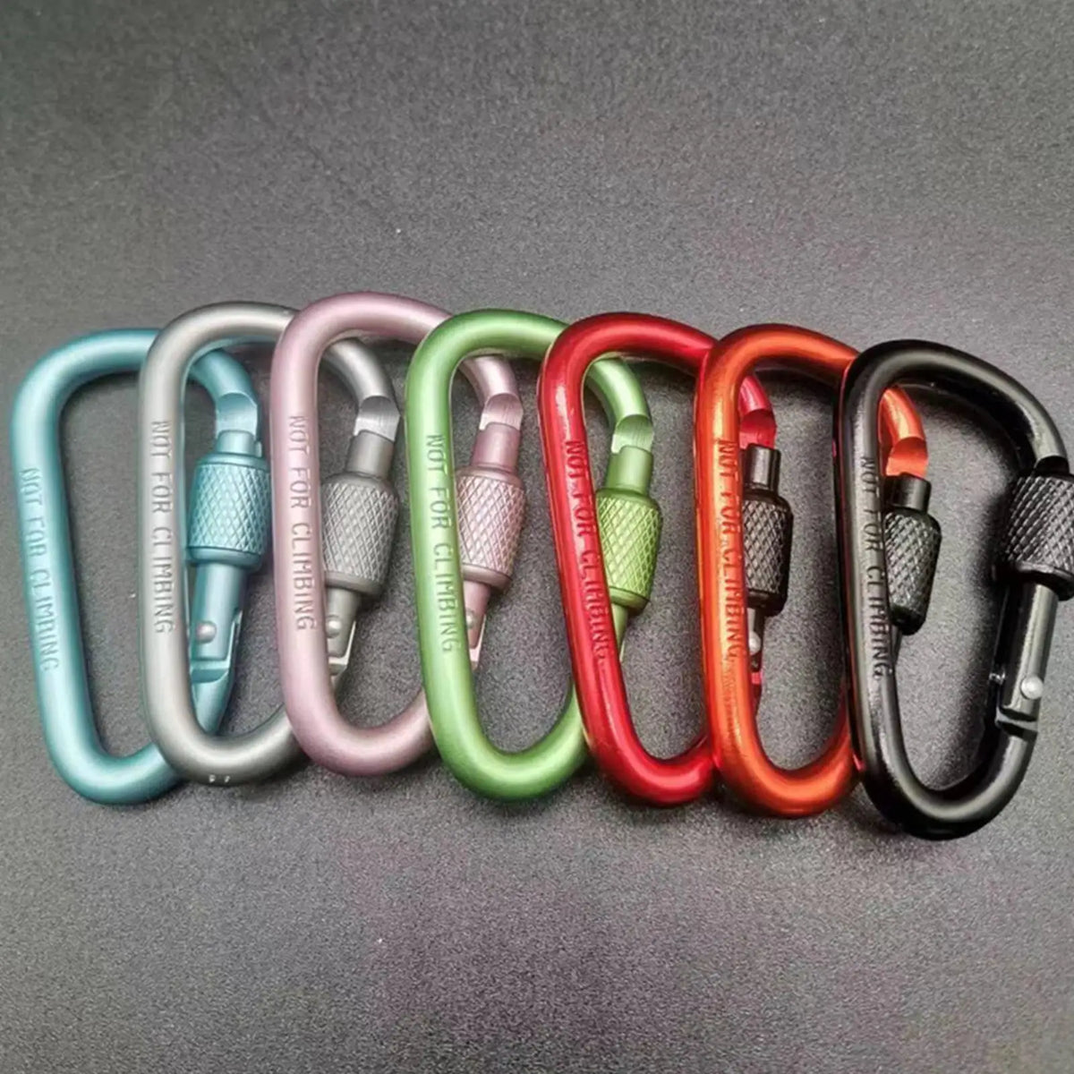 D-Shape Aluminum Carabiner Clip & Paracord Tensioner | Camping Carabiner Clip Babs