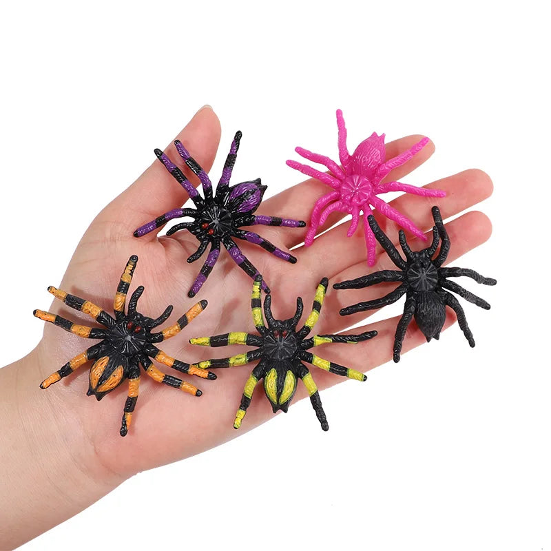 5Pcs Realistic Plastic Spiders Halloween Decoration Props Halloween Spider Props Babs