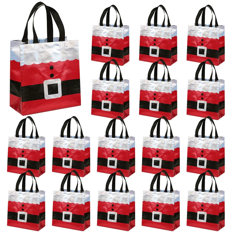 5-20Pcs Santa Claus Non-Woven Christmas Gift Bags with Handle Christmas Gift Bags Babs