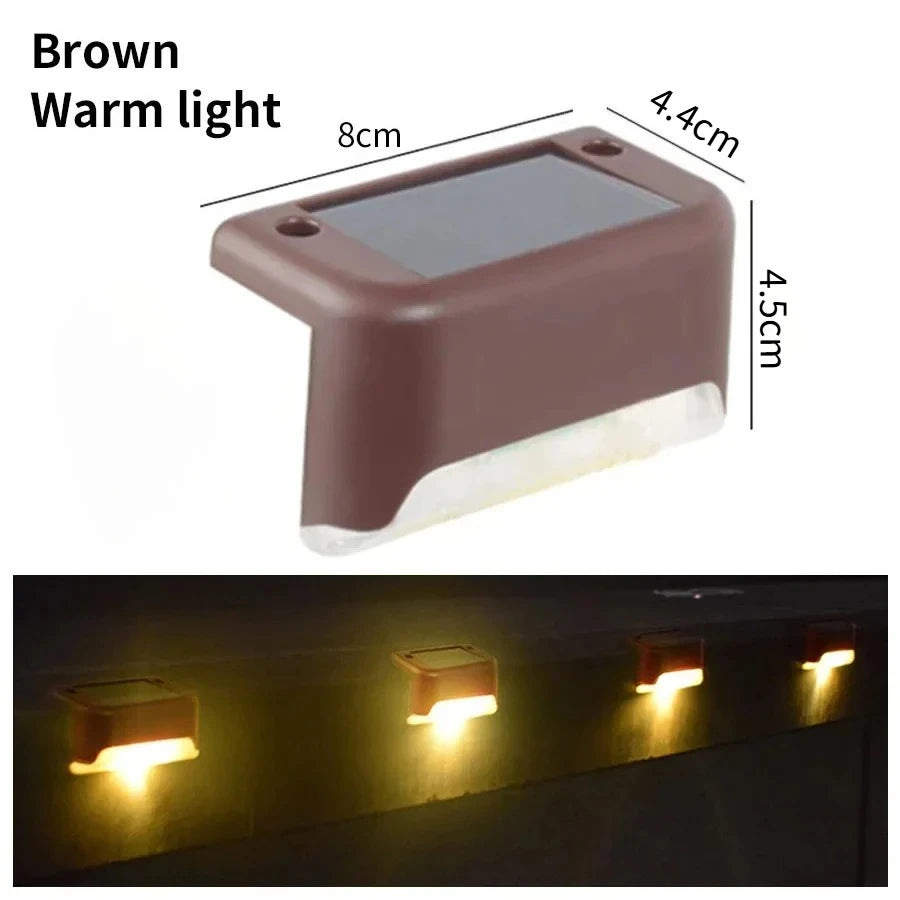 Solar LED Stair Lights – IP65 Waterproof Fence & Garden Lights Solar Outdoor Light Babs Brown Warm Light