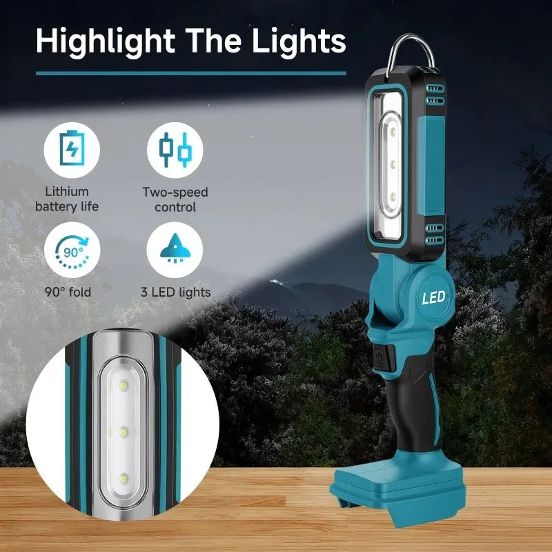Portable LED Work Light 1000lm – Fits Makita 18V Battery LED Work Light Babs