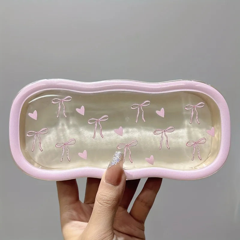 Magnetic Glasses Case Heart Bow Design – Portable Storage Box Eyeglass Storage Case Babs