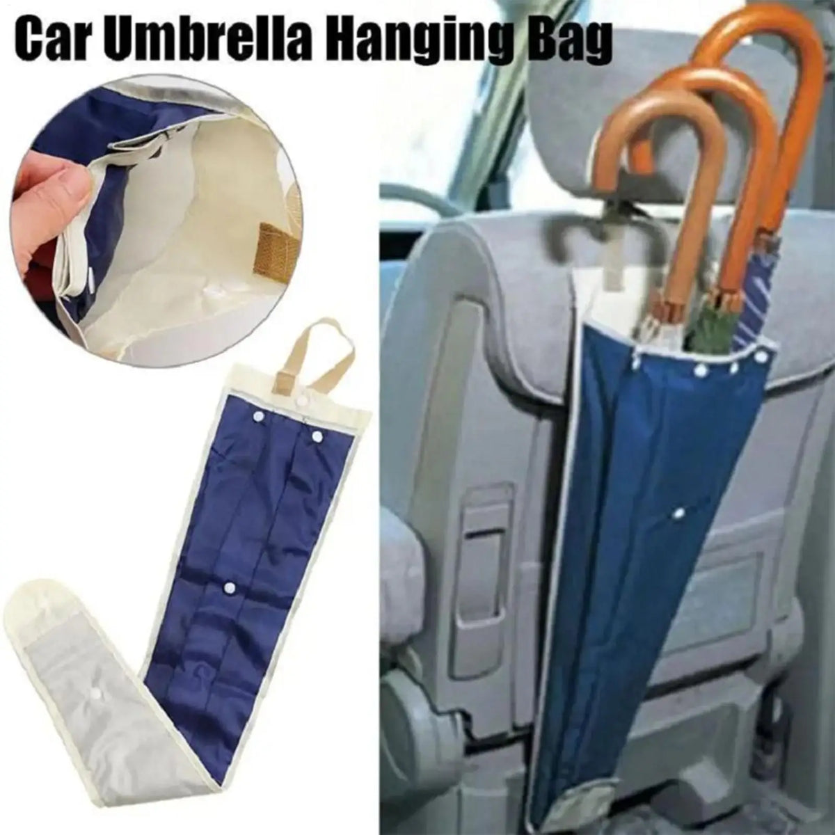 Car Seat Umbrella Holder – Waterproof Polyester Storage Pouch Car Umbrella Organizer Babs