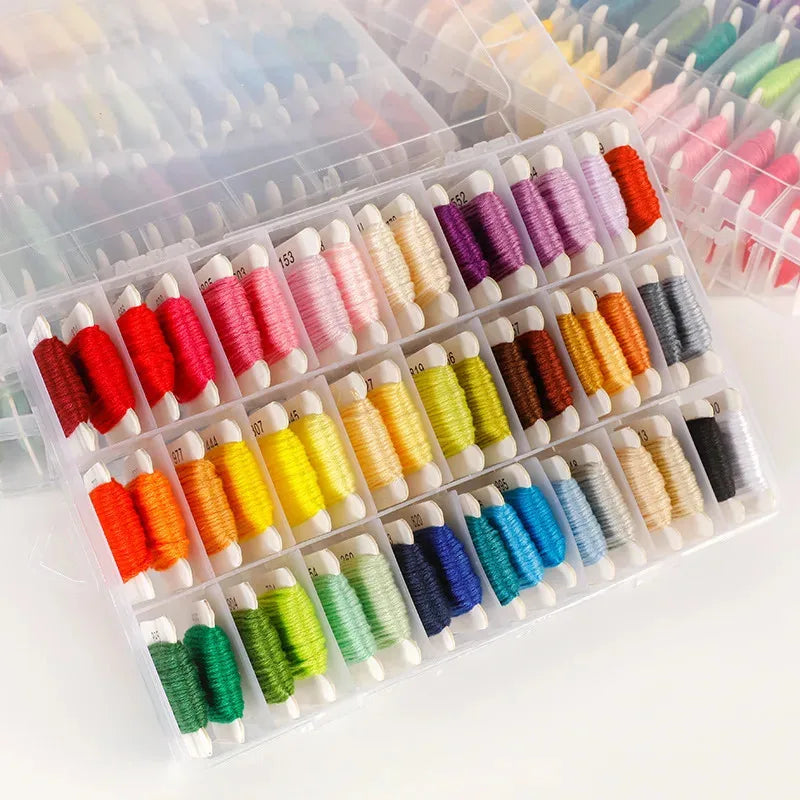 Cotton Embroidery Floss Kit 50 Colors with Storage Box Embroidery Floss Kit Babs