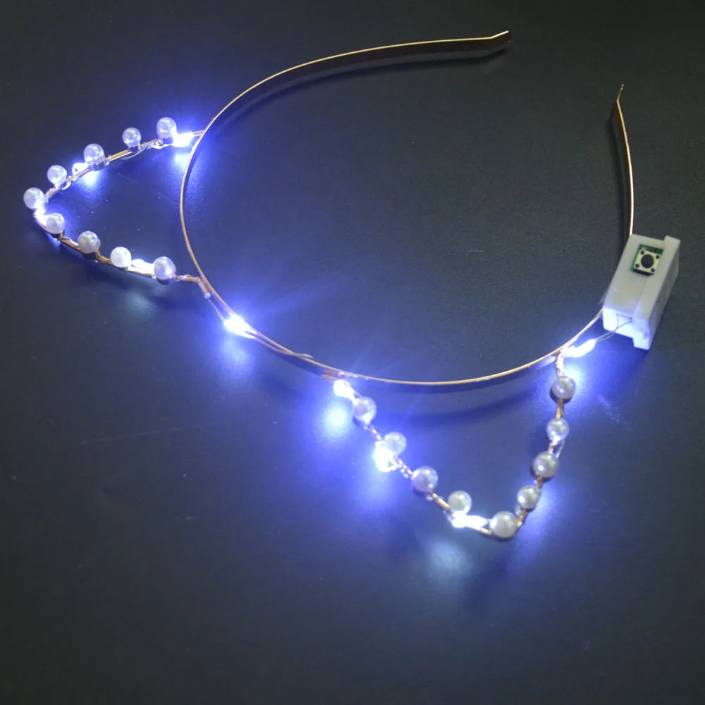 Light-Up Glow Butterfly Headband – Gold Wedding Hair Accessory Light-Up Headband Babs glow up headband
