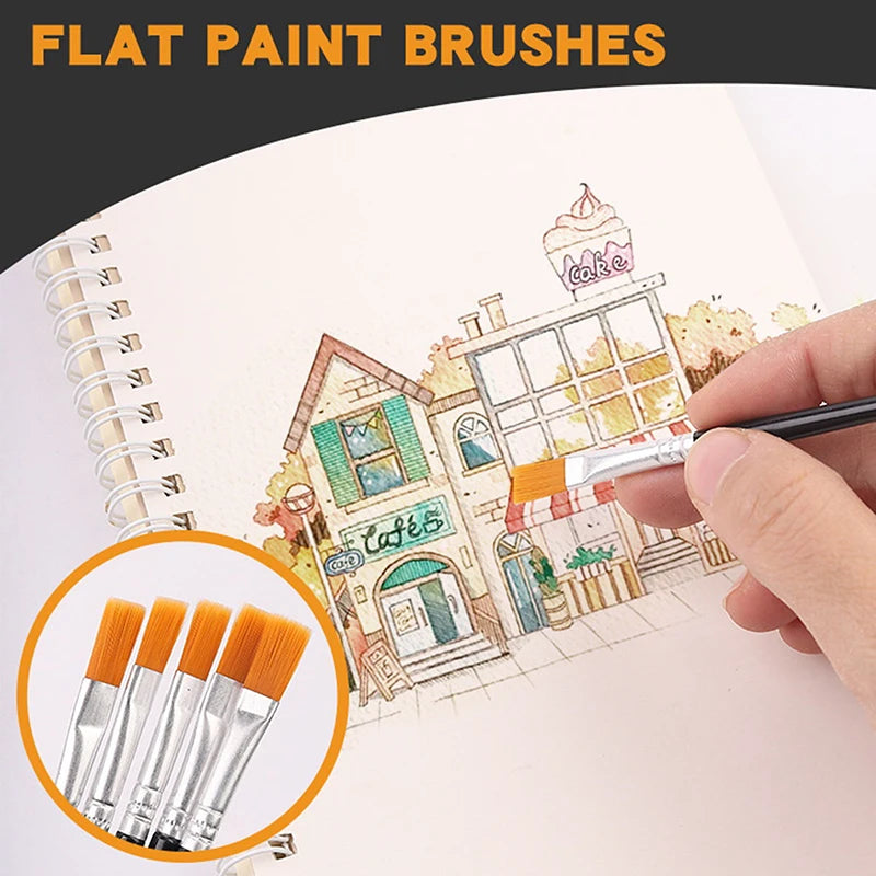 50-Piece Nylon Paint Brush Set for Art, Crafts & Hook-Line Work Artist Paint Brush Set Babs