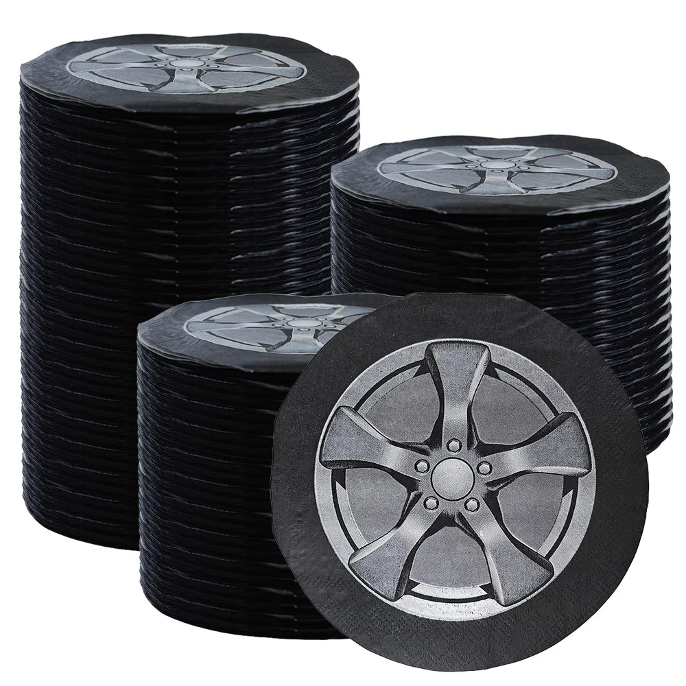 Race Car Tire Paper Napkins – Birthday & Baby Shower Party Supplies Party Paper Napkins Babs