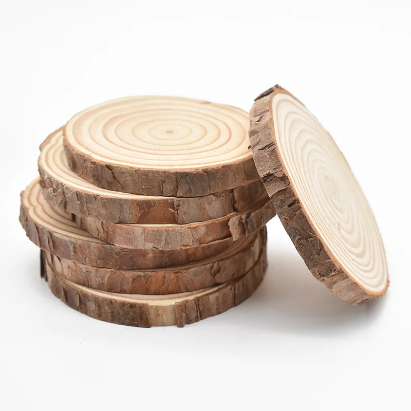 Natural Pine Wood Slices Unfinished Log Discs – DIY Crafts Wood Craft Discs Babs