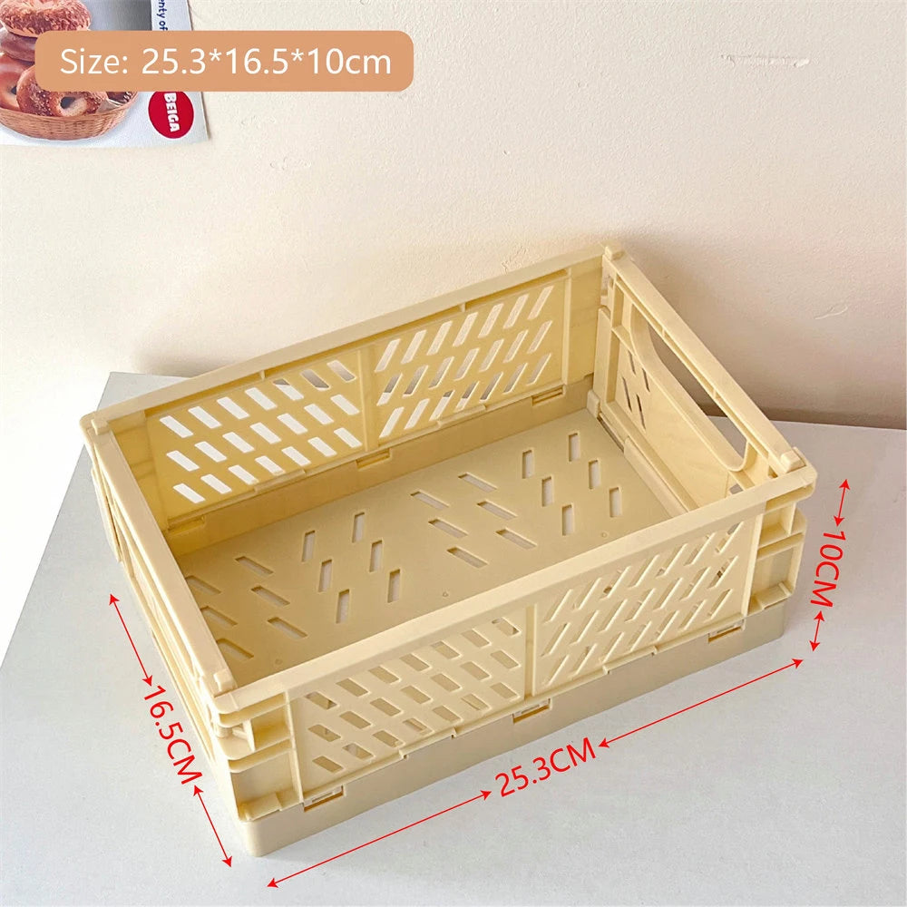 Foldable Storage Basket – Multi-Use Collapsible PP Plastic Crate Foldable Storage Basket Babs Yellow 25cm