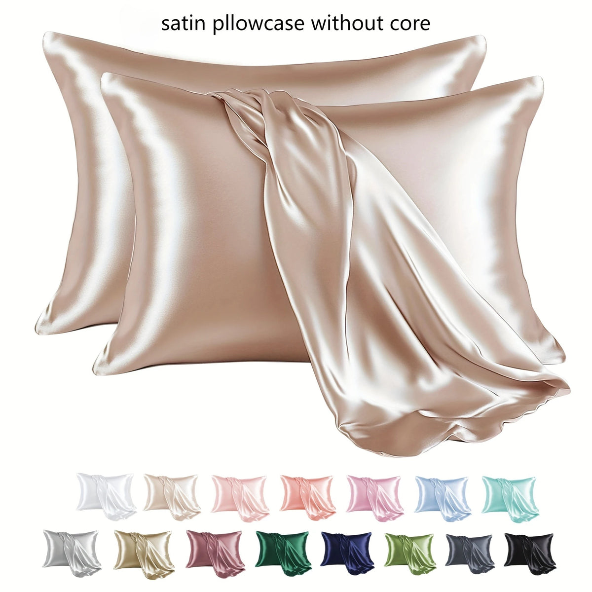 Satin Pillowcases Pair – Breathable, Skin-Friendly & Machine Washable Satin Pillowcase Babs
