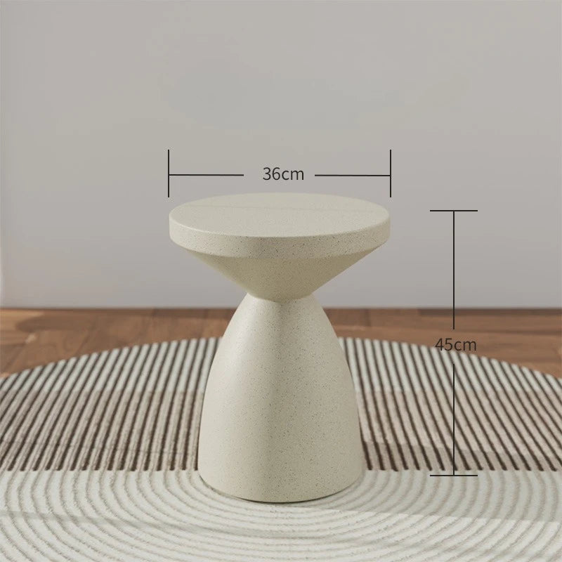 Modern Round Mini Coffee Table – Minimalist Luxury Side Table Round Coffee Table Babs Beige Small