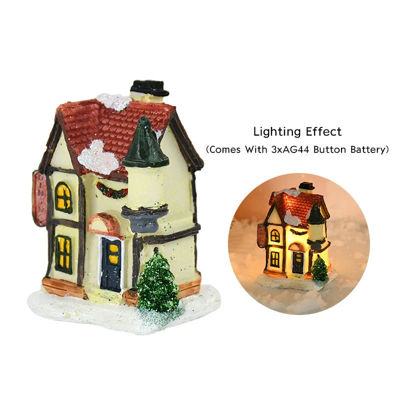 Christmas LED Wooden House Cabin Ornament – DIY Xmas Decor Christmas Cabin Ornament Babs C05