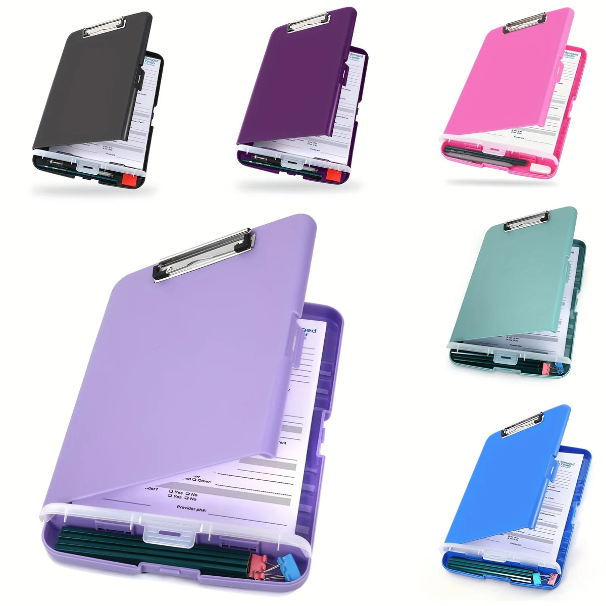 Foldable Clipboard 9.5x13" Rugged Portable Writing Board | Multi-Color Foldable Clipboard Babs