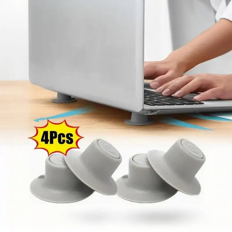 4-Pack Silicone Laptop Riser Feet – Anti-Slip Cooling Elevator Pads Laptop Riser Feet Babs