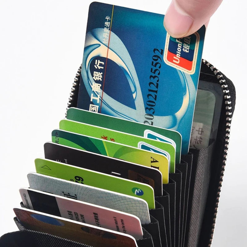 PU Leather Multi-Slot Card Holder Zipper Wallet – Unisex Card Holder Wallet Babs