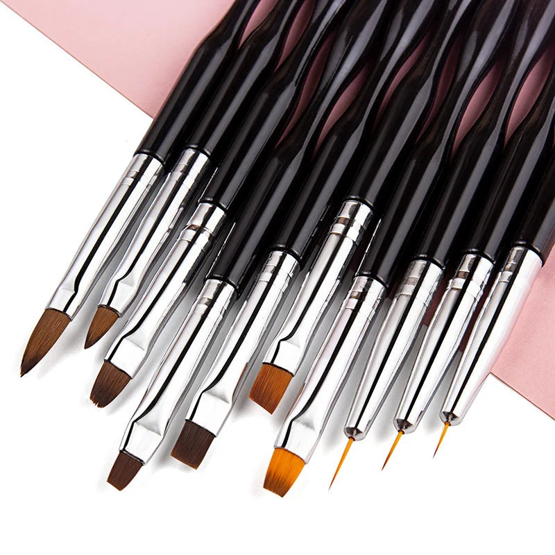 10-Piece Nail Art Brush Set – 3D Builder Gel & Acrylic Pens Nail Art Brush Set Babs