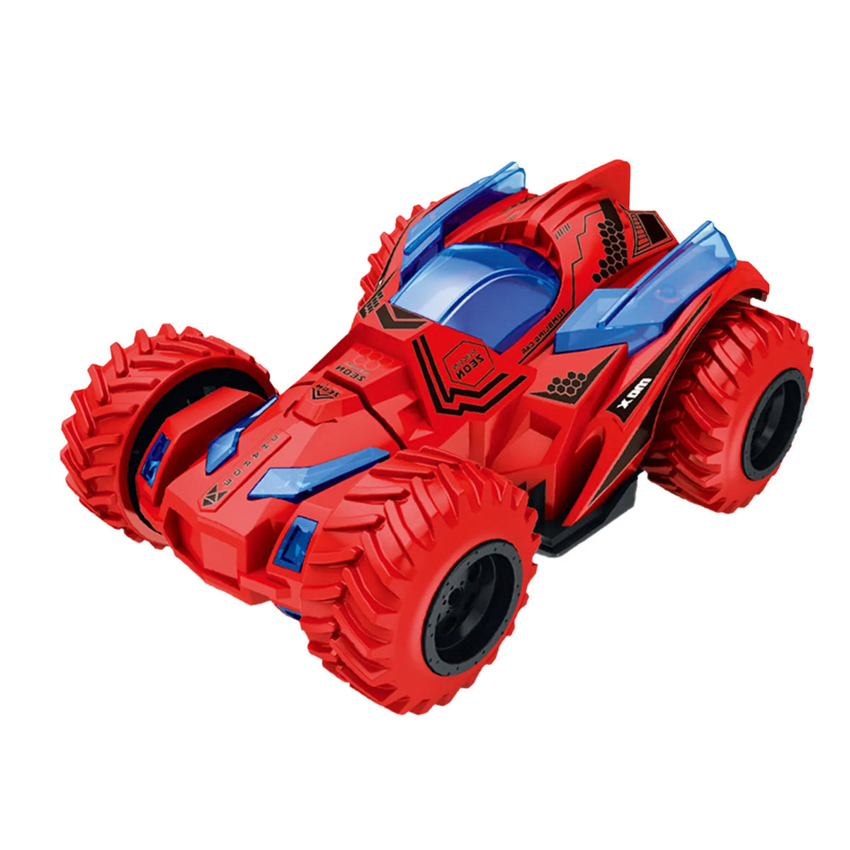 Kids 4WD Inertia Stunt Car – 360° Flip Off-Road Toy Vehicle Stunt Toy Car Babs Red