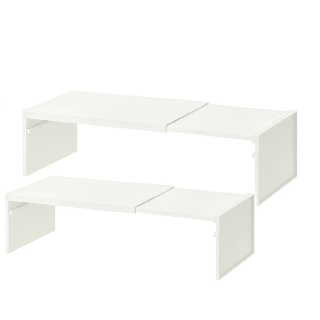 Stretchable Cabinet Shelf & Spice Organizer Rack – 1 or 2 Pack Cabinet Shelf Organizer Babs White-2pc