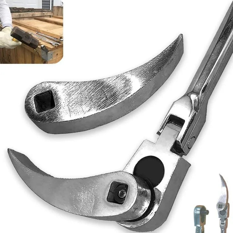 Stainless Steel Pry Bar Adapter Head Tool – Silver Curved Pry Bar Adapter Babs